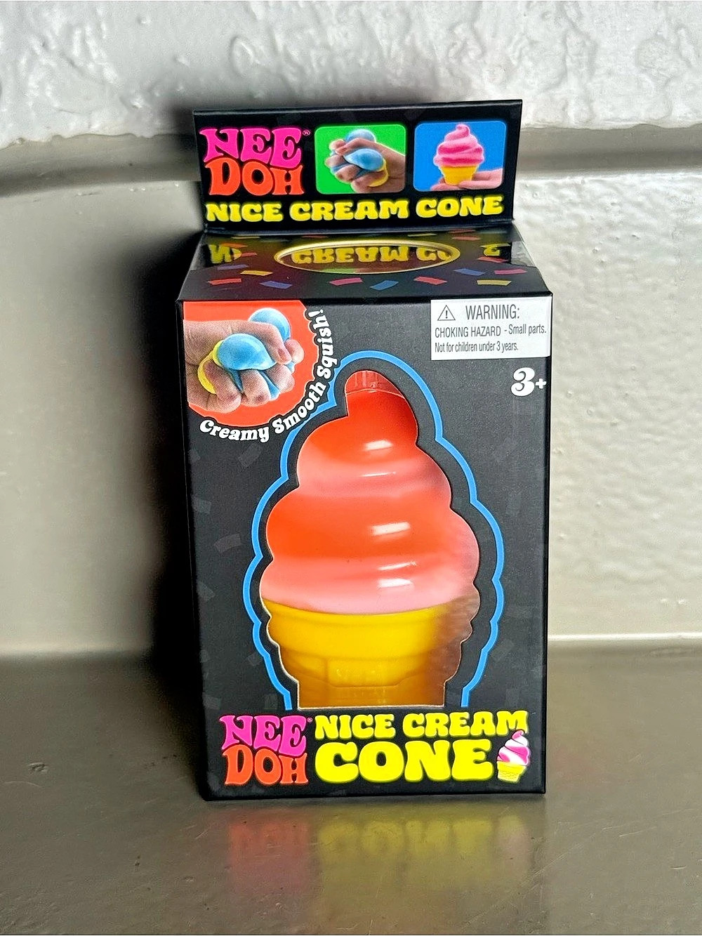 NeeDoh Nice Cream Cone Squishy Toy Orange